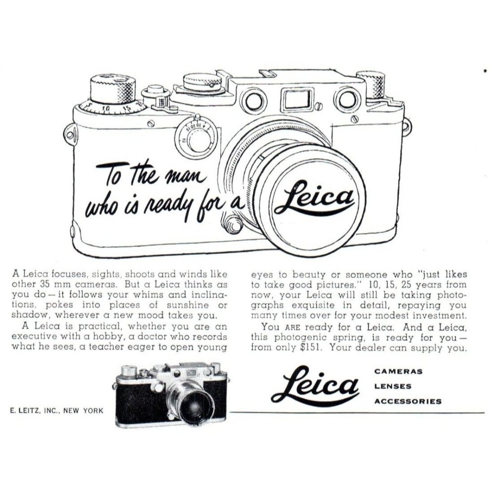 1953 Leica 35mm Film Camera Vintage Print Ad Photography Wall Art Photo
